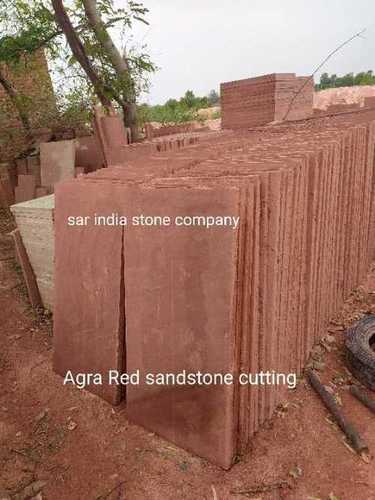 Agra red sandstone cutting