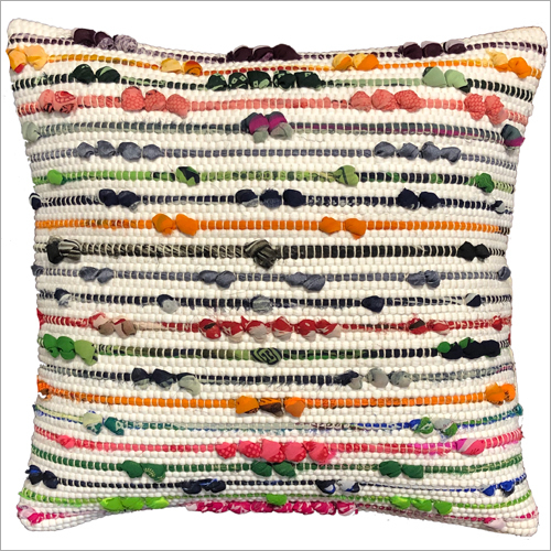 Handwoven Chindi Cotton Cushion Cover