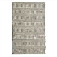 Fancy Handwoven Jute and Cotton Rug