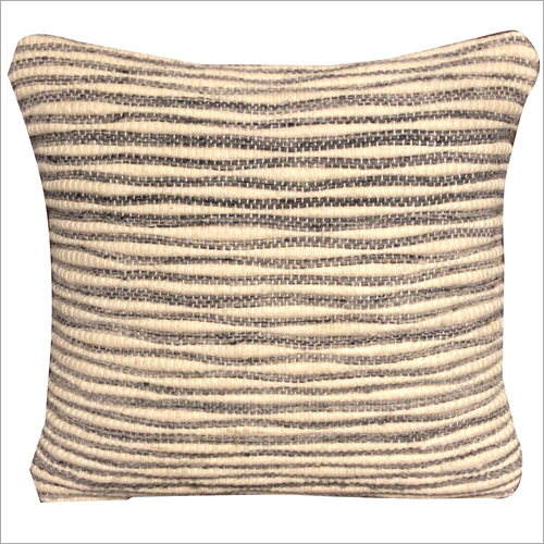 Fancy Handwoven Wool And Polyester Cushion Cover