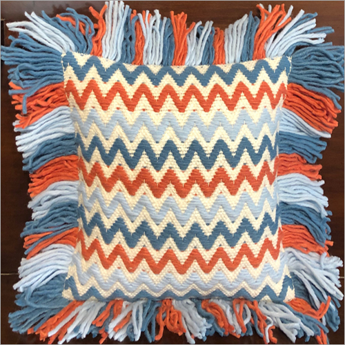 Tassel Wool And Polyester Cushion Cover