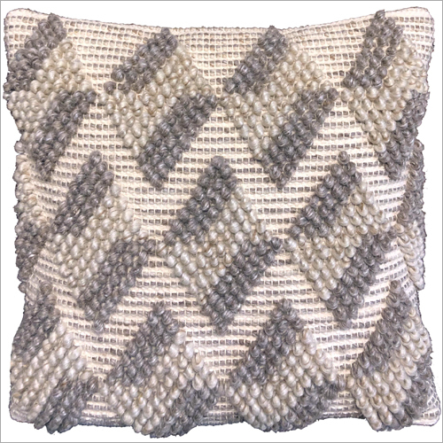Handwoven Wool Cotton And Polyester Cushion Cover