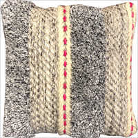 Handwoven Wool and Polyester Cushion Cover