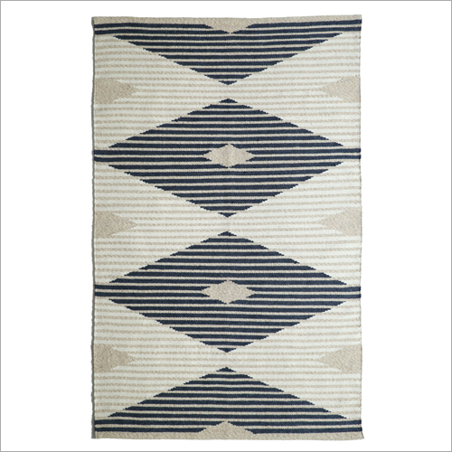 Designer Handwoven Wool and Polyester Rug