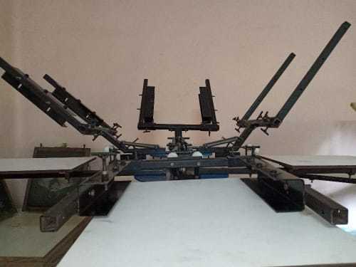 4 Colour 4 Station Screen Printing Machine frame addjustable
