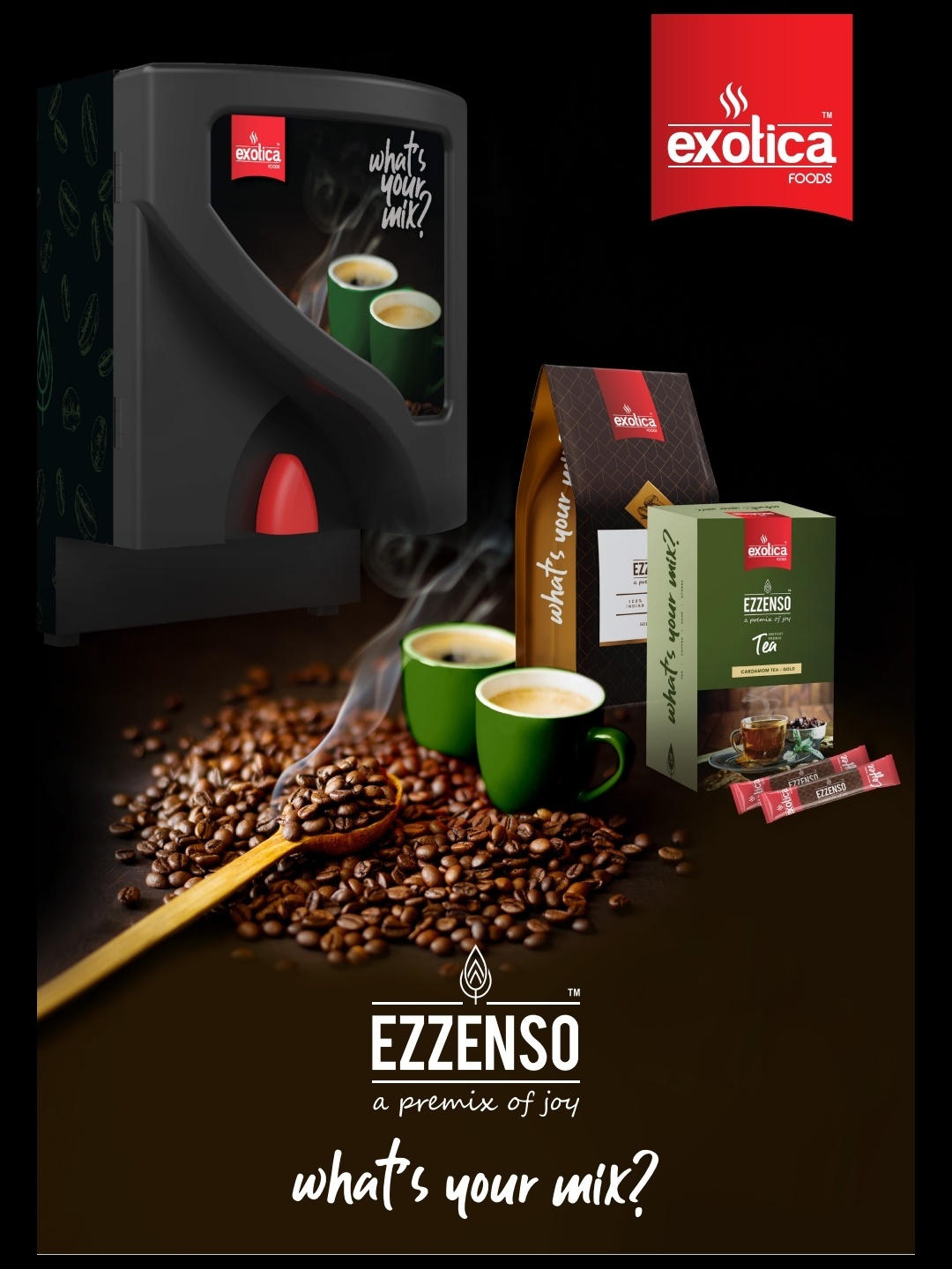 Exotica EZZENSO Instant Tea Premix Regular Masala Flavor Chai Powder 1 Kg