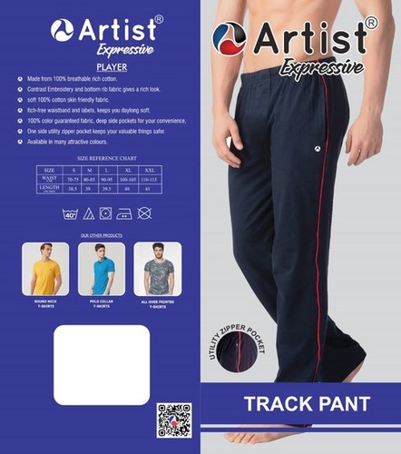 Navy Cotton Track Pant