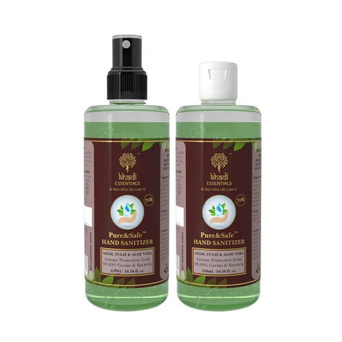 Khadi Essentials Basics Pure&Safe Instant Gel & Spray Hand Sanitizer Combo
