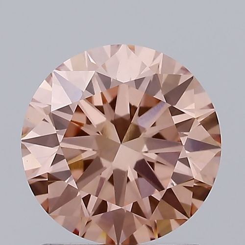 1.24ct Lab Grown Diamond CVD Brown pink VVS2 Round Brilliant Cut IGI Crtified