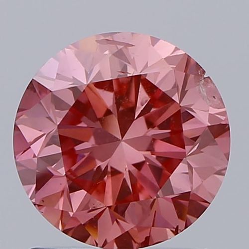 1.20ct Lab Grown Diamond CVD Vivid Pink SI2 Round Brilliant Cut IGI Crtified