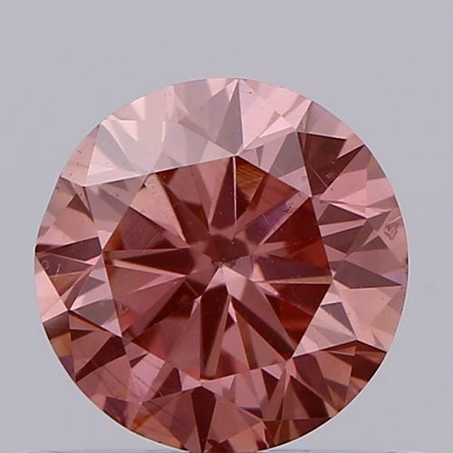 0.66ct Lab Grown Diamond CVD Brown pink SI1 Round Brilliant Cut IGI Crtified