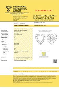 Heart Cut 1.02ct Lab Grown Diamond CVD H VS2 IGI Crtified Stone