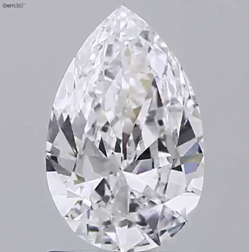 Pear Cut 1.01Ct Lab Grown Diamond Cvd D Vs1 Igi Crtified Stone Place Of Origin: India