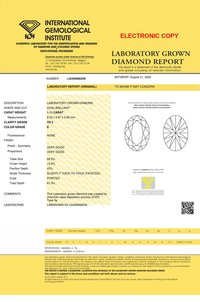 Oval Cut 1.11ct Lab Grown Diamond CVD E VS2 IGI Crtified Stone