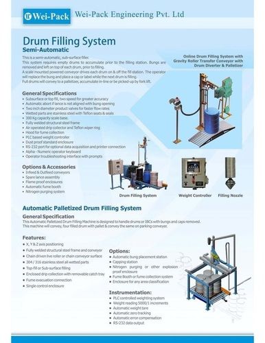 Automatic Palletizer Drum Filling System Application: Food