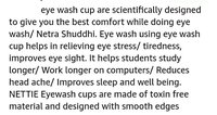 Eye wash with cup stand