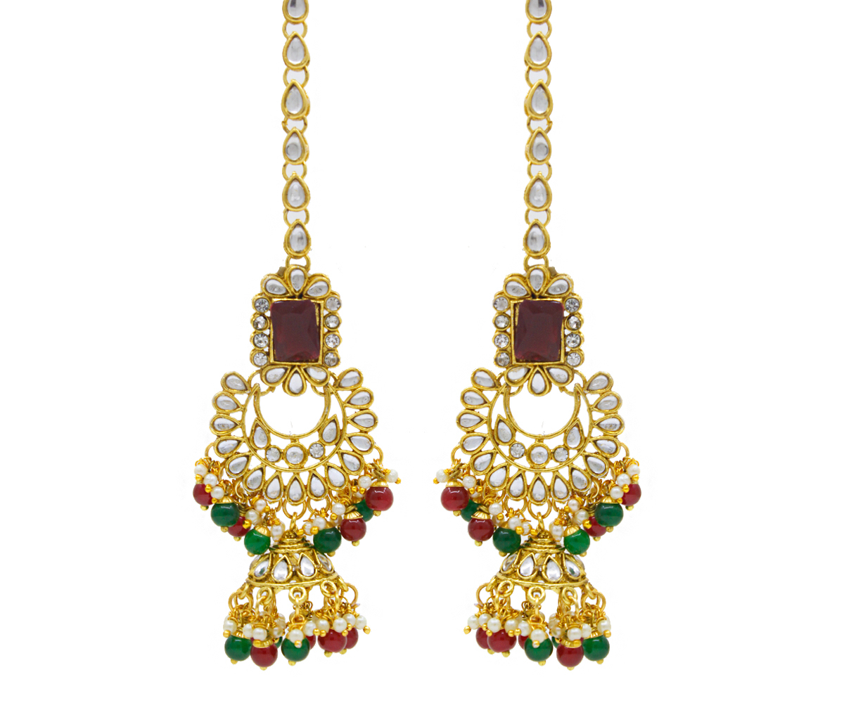 Kundan Gold Plated Necklace Set For Women (Multi Colour)