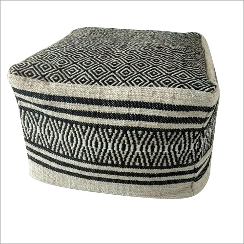 Knitted Wool Pouf By GLOBAL VISION