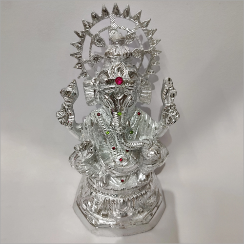 White Metal Ganesha Statue