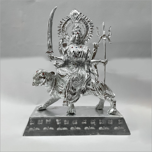 White Metal Durga Statue