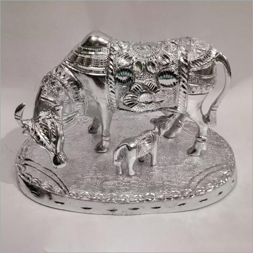 White Metal Gau Mata Statue