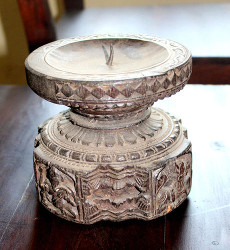 Carved candle holder