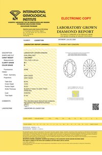 Oval Cut 1.00ct Lab Grown Diamond CVD D SI1 IGI Crtified Stone