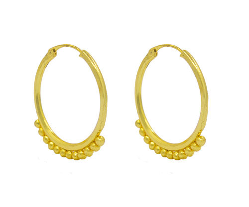 Golden Color Gold Plated Hoops Earrings