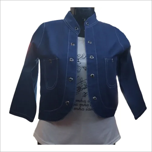 Dark Blue Girls Denim Jacket