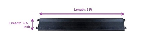 Black Double Channel Cable Protection Cover