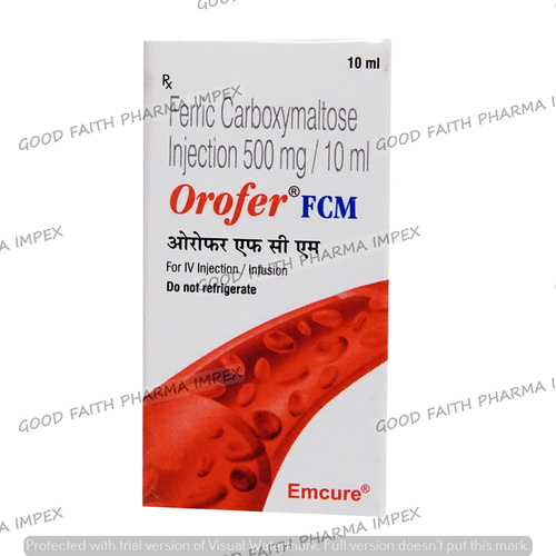 Orofer Fcm 500Mg Carboxymaltose Injection Ingredients: Bupivacaine