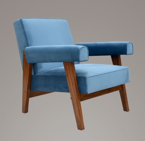 Handmade Pierre Jeanneret Upholstered Lounge Chair