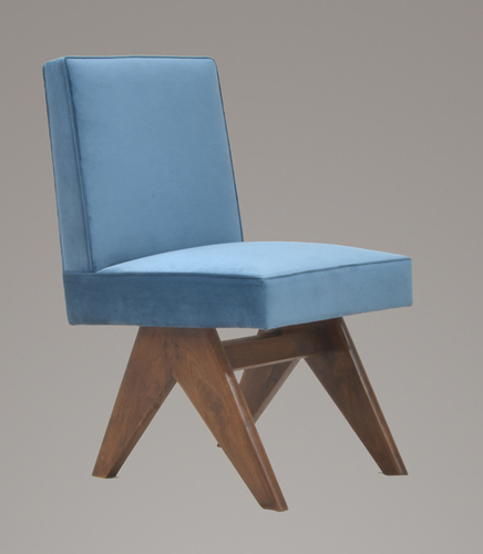 Handmade Pierre Jeanneret Upholstered Dining Chair