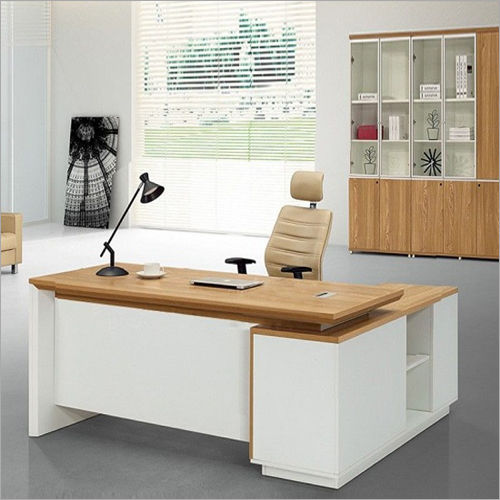 White And Brown Modular Office Table