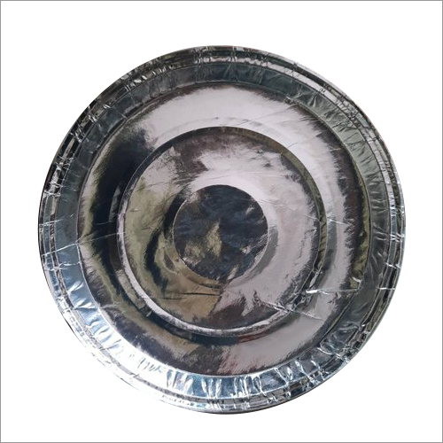 14 Inch Disposable Silver Paper Plate - Paper Material, 14 Inch Size, Silver Color | Ideal for Events and Parties, Eco-Friendly and Convenient
