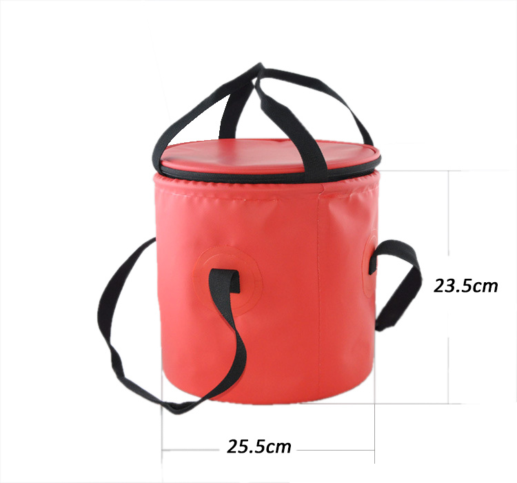 Outdoor Sport Multifunctional Hand Bucket Pvc Pocket Folding Bucket Fishing Container Portable Water Breaker Storage Bag Orange