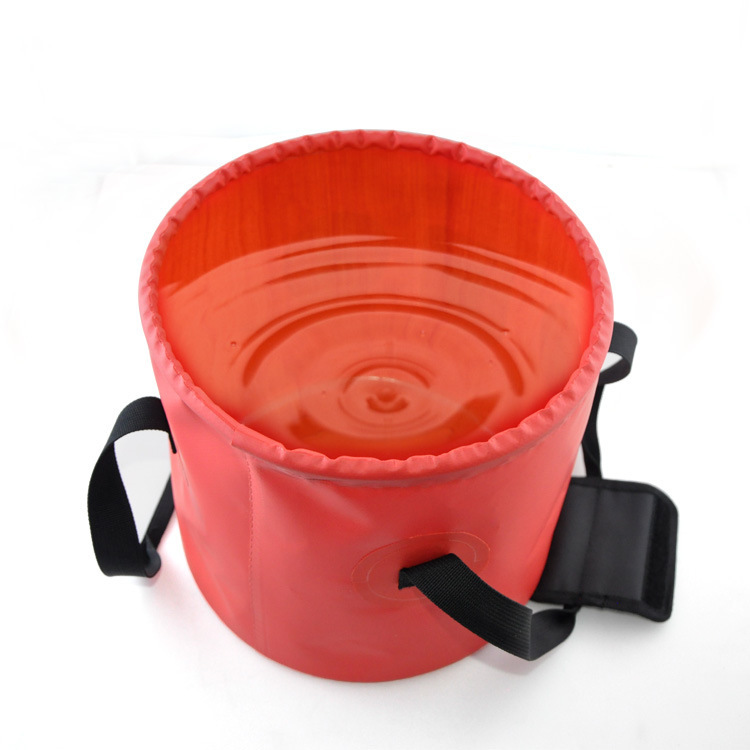 Outdoor Sport Multifunctional Hand Bucket Pvc Pocket Folding Bucket Fishing Container Portable Water Breaker Storage Bag Orange