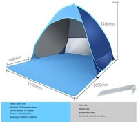 Blue Sunshine Beach Tent Outdoor Tent Ultralight Folding Waterproof Pop Up Automatic Open Tourist Fish Camping Uv-protective Sun Shad