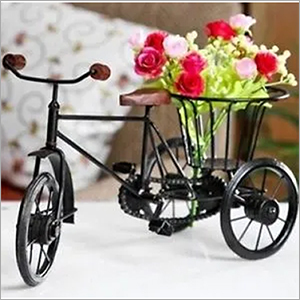 Home Decor Metal Rickshaw With Basket