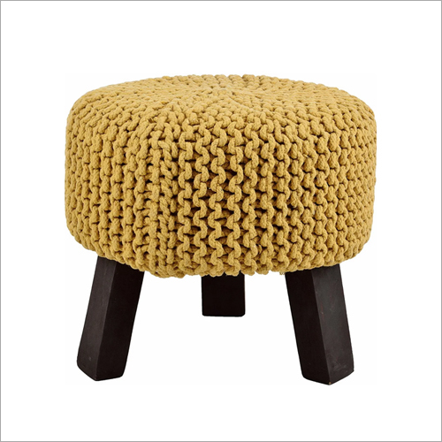 Hand Knitted Polished Legs Pouf Stool