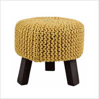 Handmade Hand Knitted Polished Legs Pouf Stool