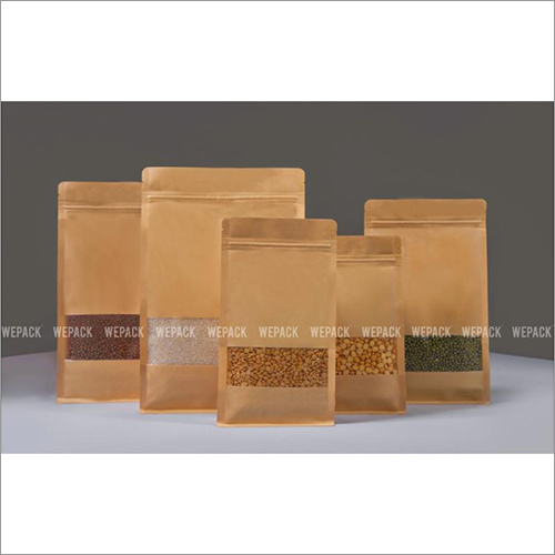 Flat Bottom Window Kraft Paper Pouch