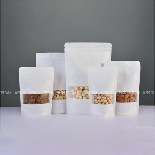 White Kraft Paper Window Pouch