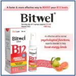 BITWEL SPRAY + Serving size of 4 sprays (approx 0.5 ml) + Vitamin B12 1500 mcg