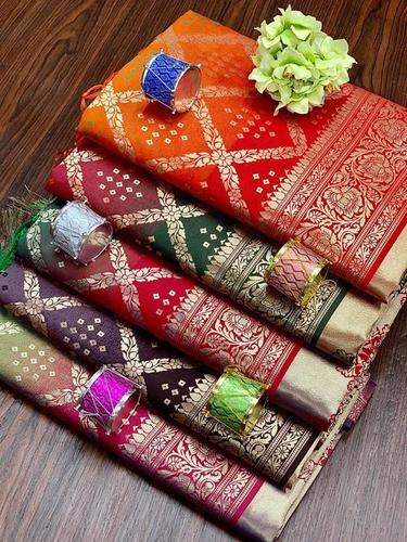 Cotton Embrodari Work Silk Saree