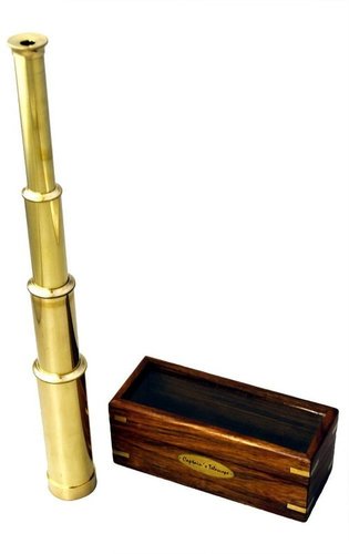B008a6sbma Real Simple...a Handtooled Handcrafted Captain's Pullout Telescope W/ Hardwood Box By Nautical Mart Inc.