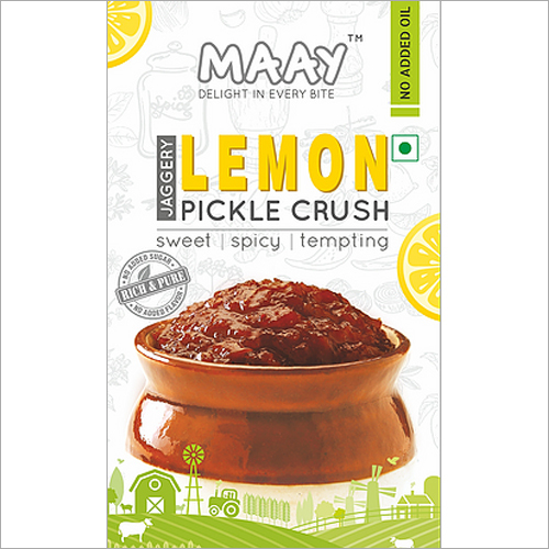 Lemon Pickle Crush - 100g | Salty, Spicy Flavor, Made with Salt, Oil, Spices, Preserved in Oil, Easily Digestible Mix