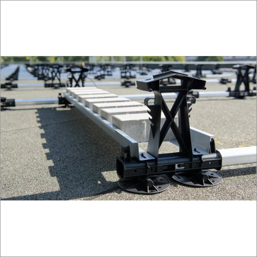 Ballasted Solar Mounting Structure - PP+30% Glass Fiber, UV Stabilized, Aluminium, Galvalume | Wind Speed 180 km/Hr, Loading Capacity 100 Kg/sqMtr, Weight 15 Kg