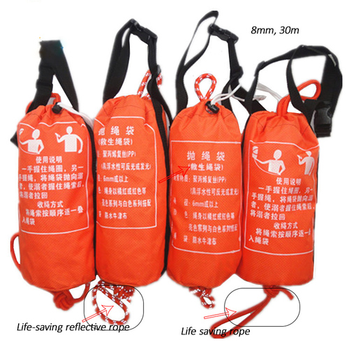 Outdoor Safety Life Rope Rescue Throw Bag Floating Lifesaving Rope Rescue Throw Reflective Escape Kit Bracelet Orange