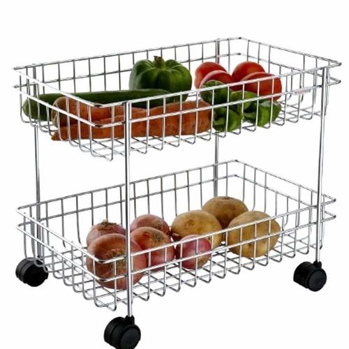 2 Layer Fruit and Vegetable Stand/Basket/Trolley Modern Kitchen Storage Rack By DIGNITY IMPEX
